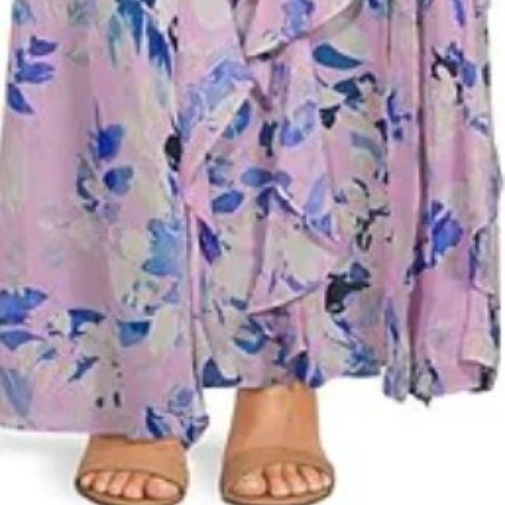Eliza J Maxi Dress Floral Print Ruffle Halter Neck Sleeveless SZ12 *NEW W/TAGS* - Picture 10 of 14
